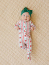 Retro Candy Cane Bamboo Zip Romper
