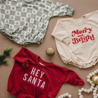 Merry & Bright Christmas Sweatshirt Romper