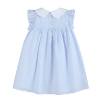 Blue and Pink Bow Ruffle Dress