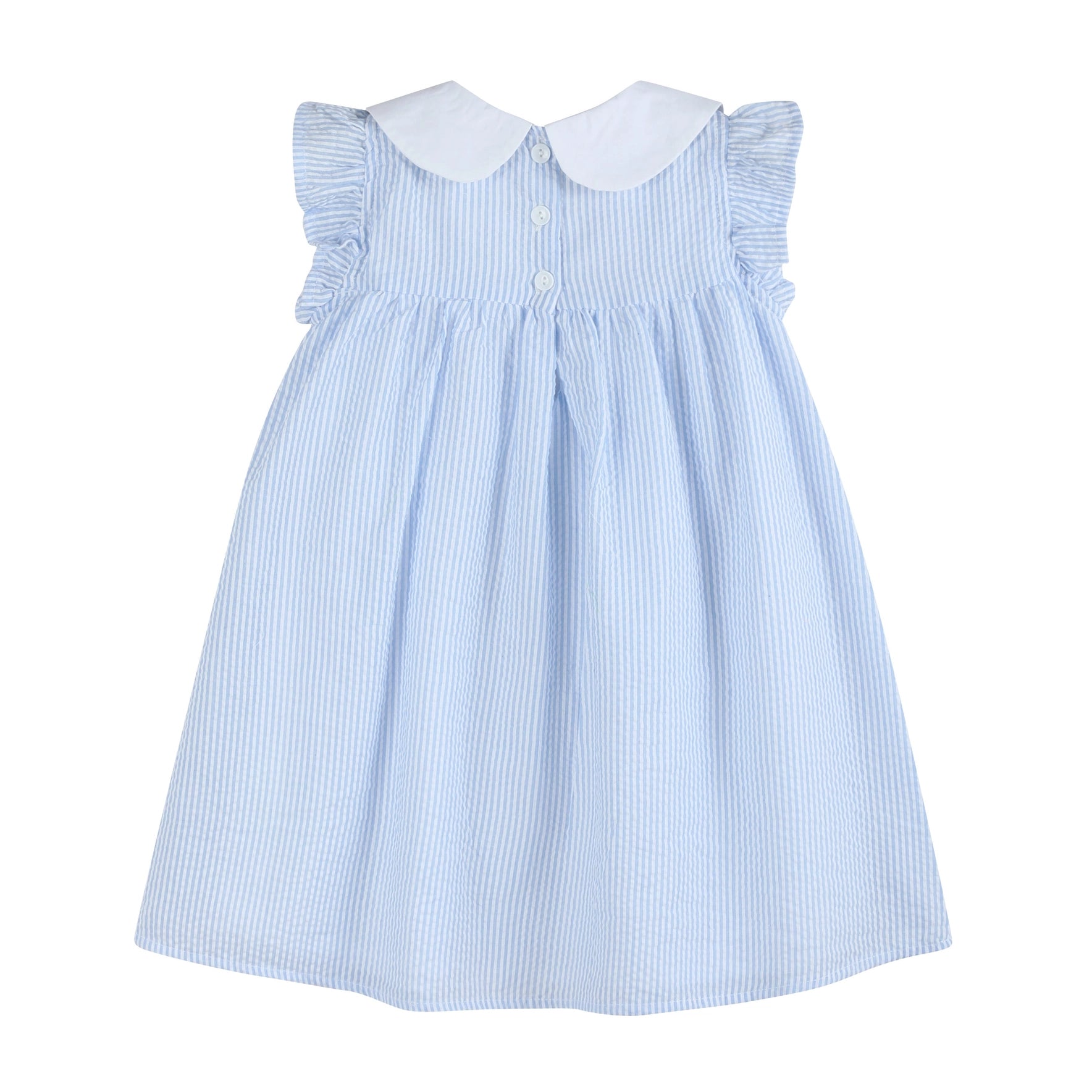 Blue and Pink Bow Ruffle Dress