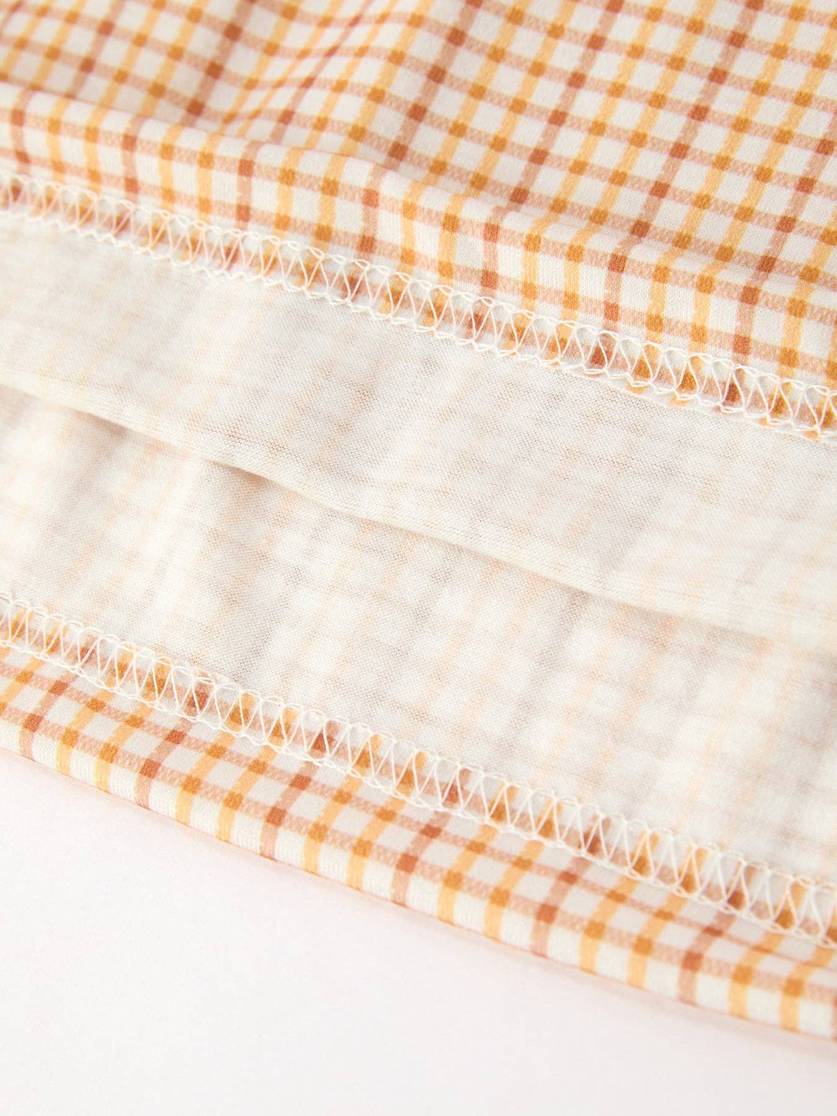 Orange Plaid Sunflower Collar Dress