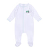 Lil' Green Tractor Embroidered Footie