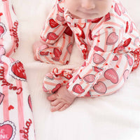 Sweet Like Candy Ruffle Zipper Footie | Pink