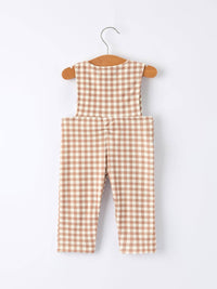 Christmas Plaid Gingerbread Romper