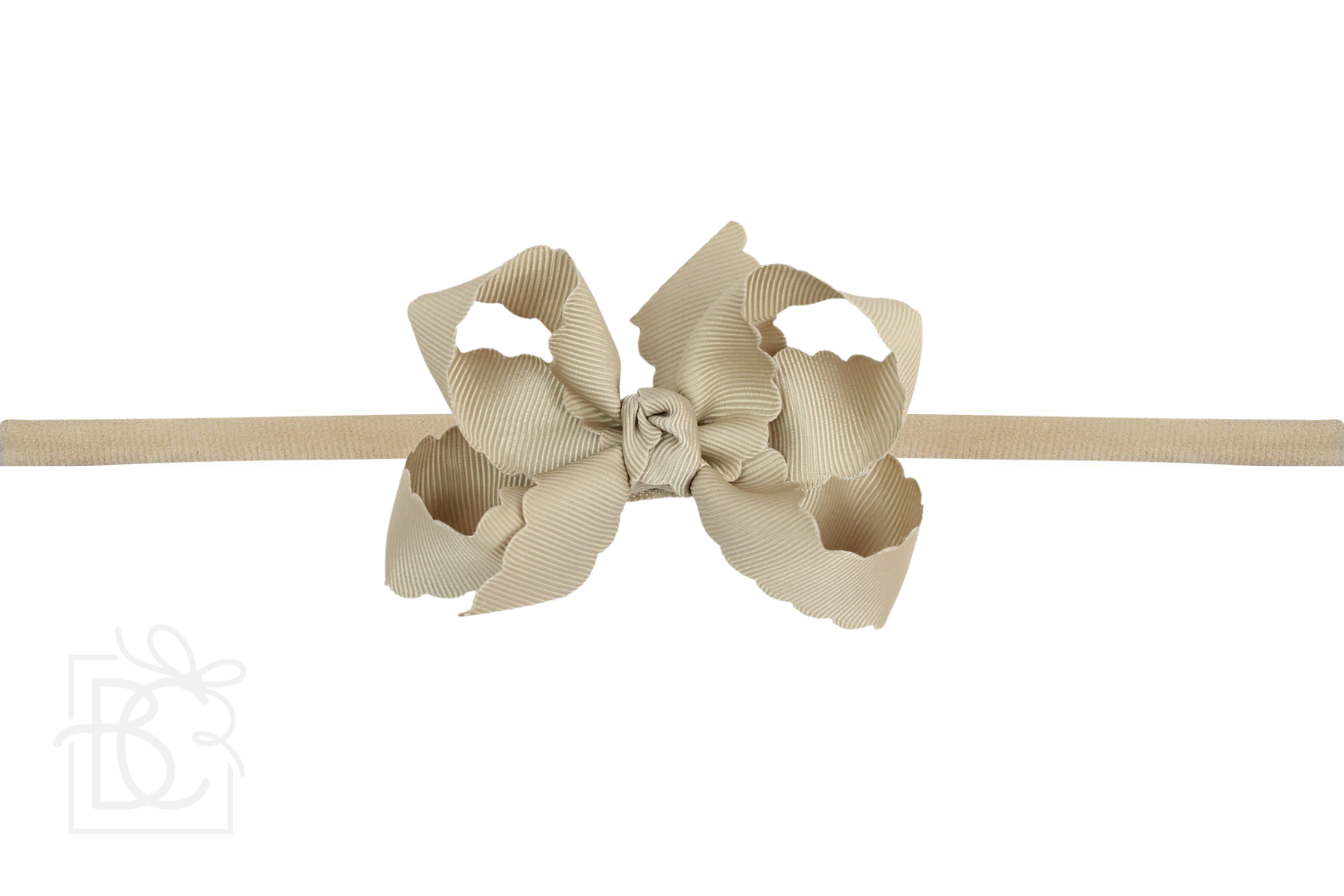 Nylon Headband w/ Scalloped Bow (Mult. Colors)