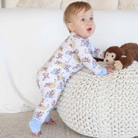 Monkey See, Monkey Snooze Convertible Zip Romper