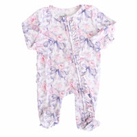 Leighton's Lavender Ruffle Zipper Footie