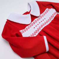 Chris Classics Smocked Long Sleeve Boy Bubble - Red