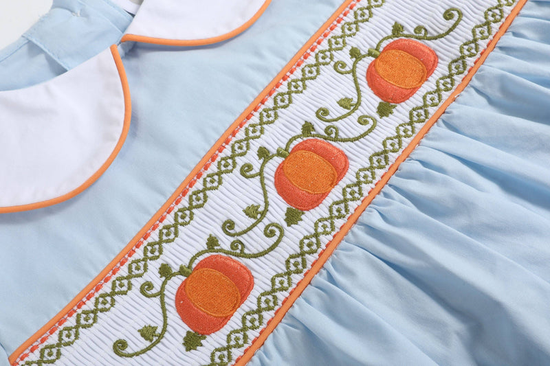 Pumpkin Vine Smocked Dress