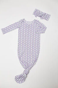 Lilac Ribbons Knotted Gown