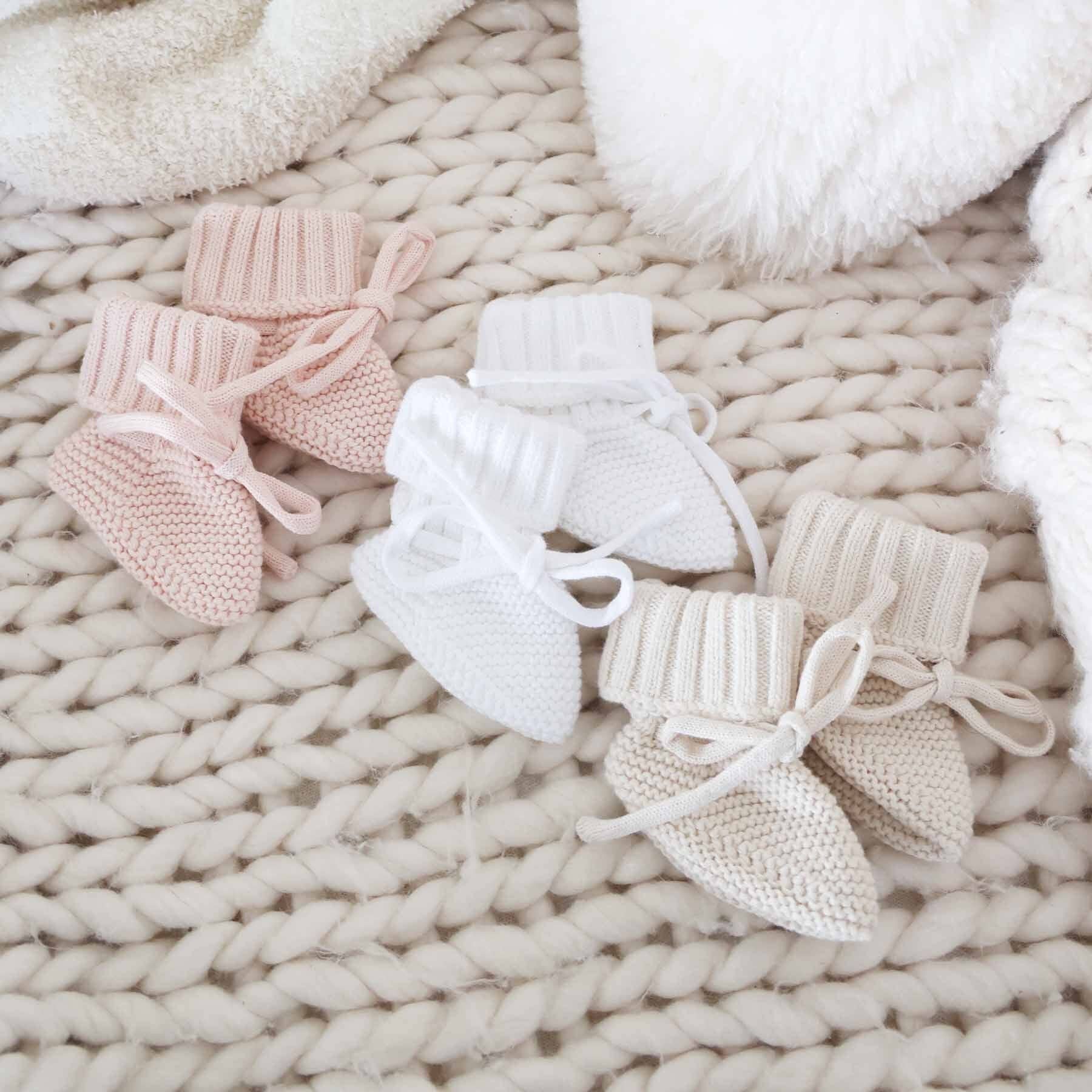 Knit Baby Booties | Sweet Neutrals