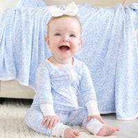 Blue-tiful Bows Convertible Zip Romper