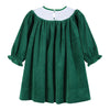 Green Velour Nativity Smocked Dress