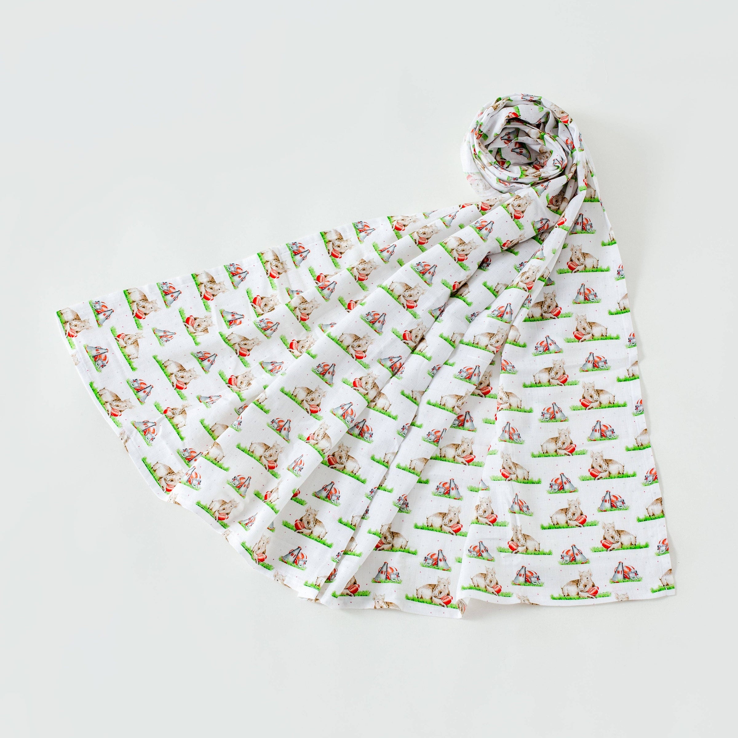 Mascot Mania in Arkansas Organic Muslin Blanket