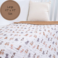 Puppies Baby Cotton Muslin Blanket