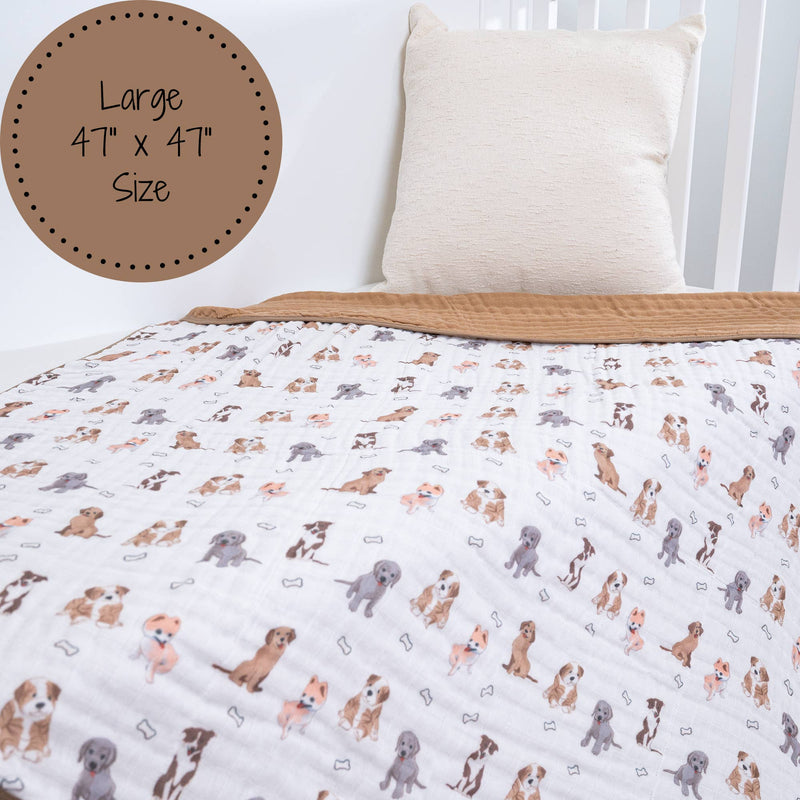 Puppies Baby Cotton Muslin Blanket