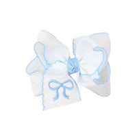 Embroidered Bow Hair Bow