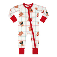 Cozy Christmas Bears Zipper Romper