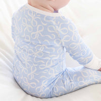 Blue-tiful Bows Convertible Zip Romper