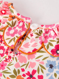 Pumpkin Bow Smock Embroidered Floral Dress