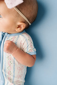 Dainty Bows Bamboo Short Romper