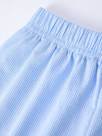 Blue Smocked Cross Bishop Christening Set