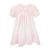 Daygown with Heart Smocking & Pearls in Pink