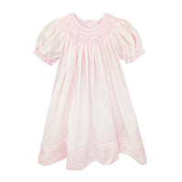 Daygown with Heart Smocking & Pearls in Pink