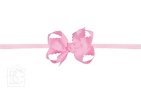 Nylon Headband w/ Scalloped Bow (Mult. Colors)