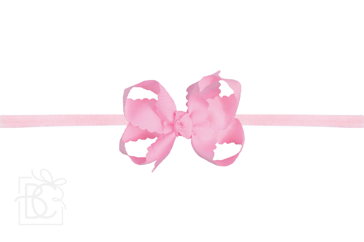 Nylon Headband w/ Scalloped Bow (Mult. Colors)