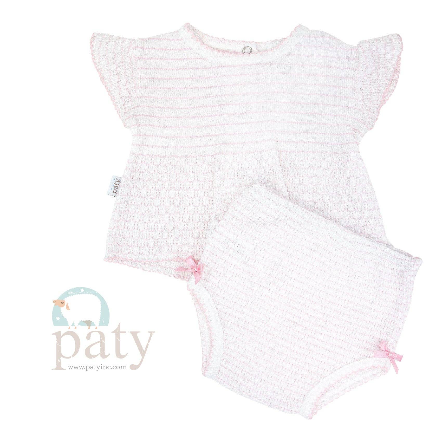 Paty Knit 2 Piece Diaper Set (Pinstripe)