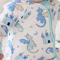 Dragon Adventure Convertible Zip Romper | Blue