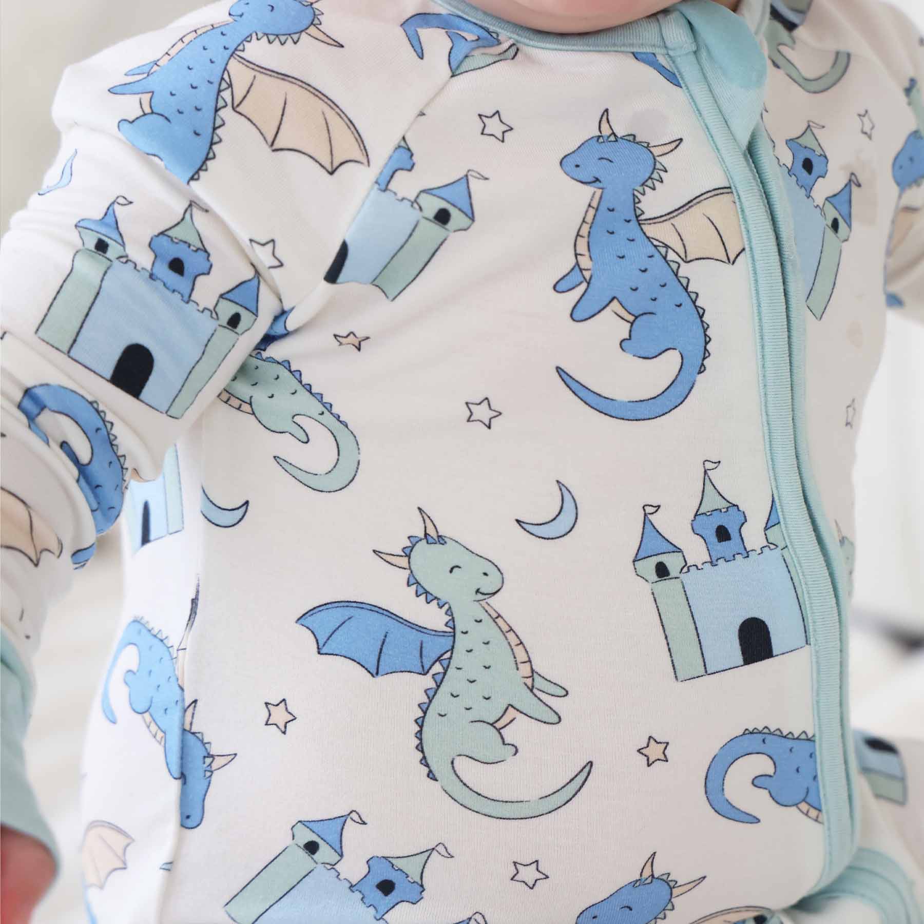 Dragon Adventure Convertible Zip Romper | Blue