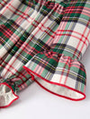 Christmas Plaid Santa Applique Bubble