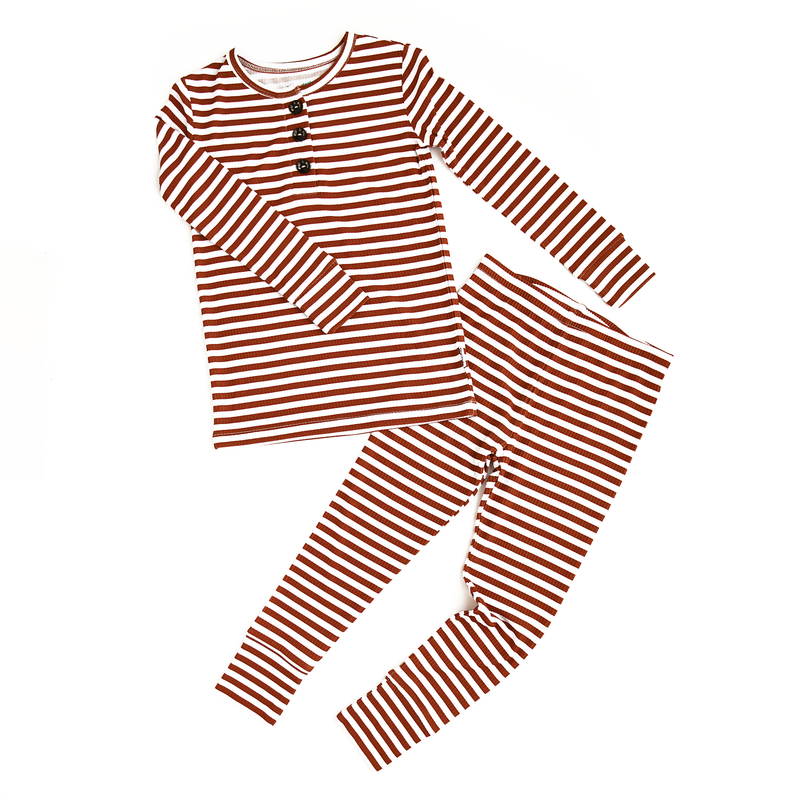 Chase Brown Ribbed Two Piece Set