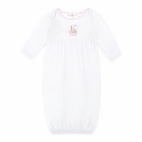Noah's Ark Gathered Gown  - Pink