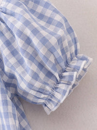 Back to School Smocked Pencil Apple Plaid Dress