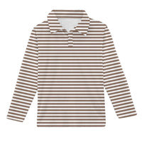 Polo Sweatshirt - Chocolate Stripes