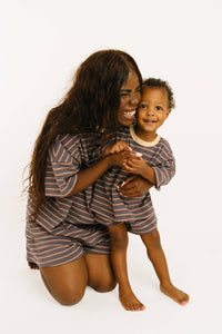 Graphite Stripe Slouchy Set