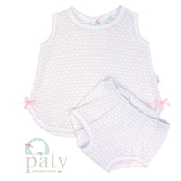 Paty Knit 2 Piece Diaper Set With Bows