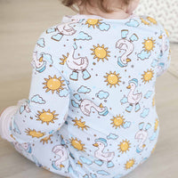 Silly Goose Convertible Zip Romper | Blue