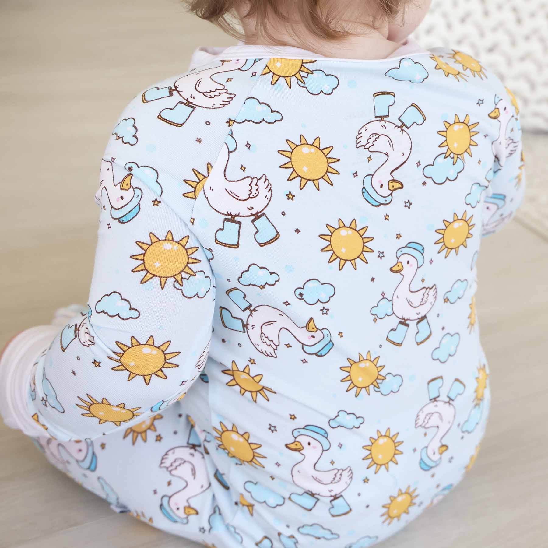 Silly Goose Convertible Zip Romper | Blue