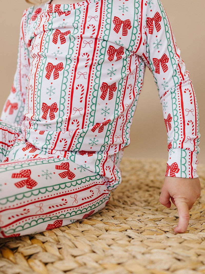 Retro Candy Cane Bamboo Two Piece Set