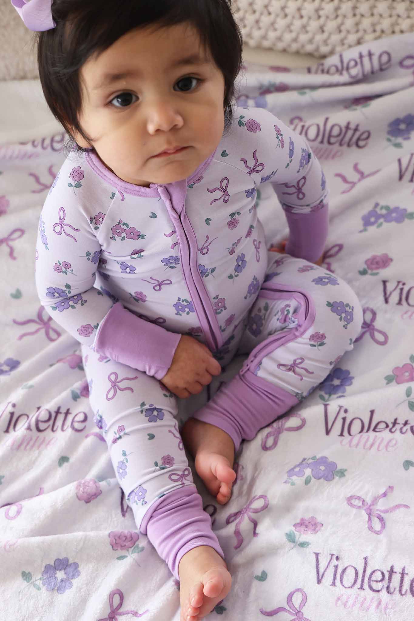 Ribbon & Roses Convertible Zip Romper | Purple