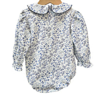 Navy Floral Scalloped Bubble