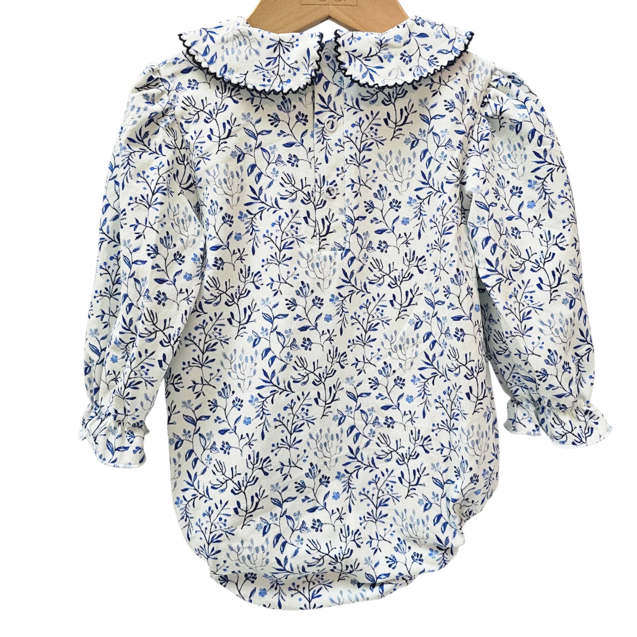 Navy Floral Scalloped Bubble