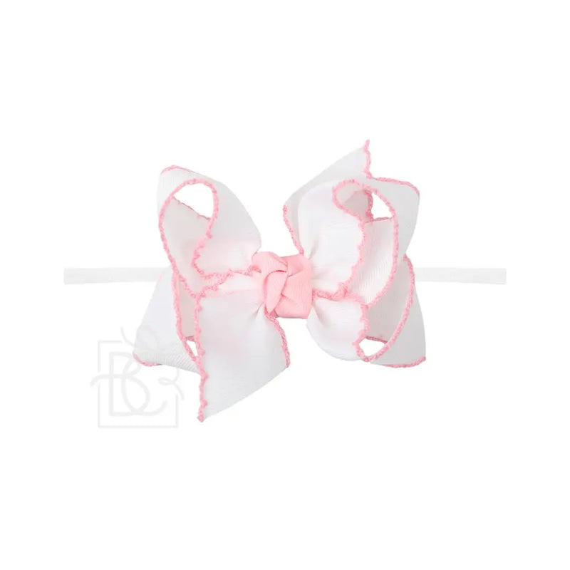 Nylon Headband w/ Scalloped Bow (Mult. Colors)