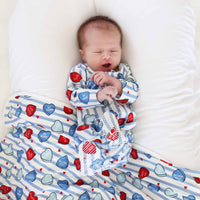 Sweet Like Candy Zipper Footie | Blue