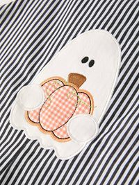 Halloween Striped Ghost Romper