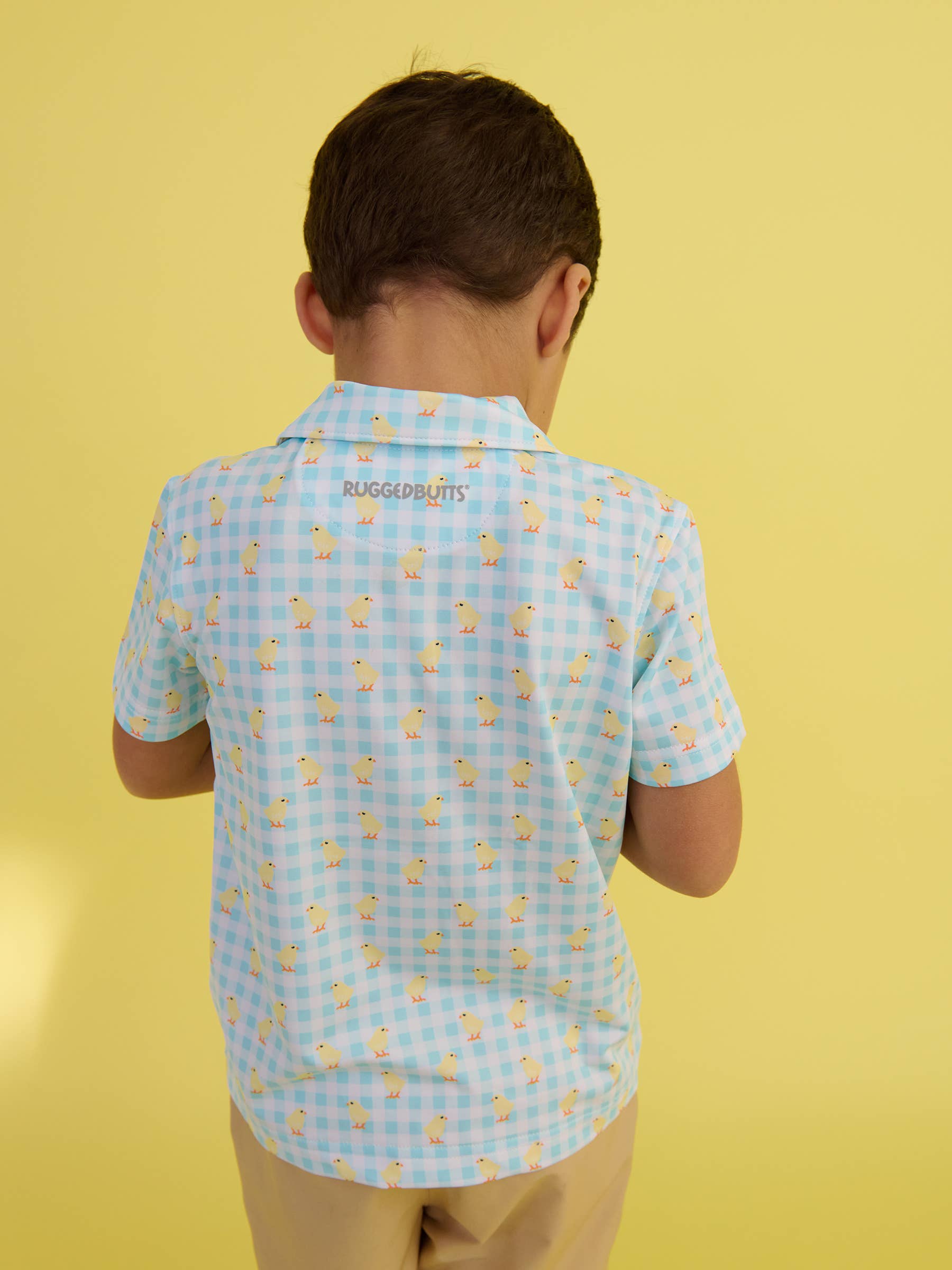 Boys Chirping Chicks Gingham Performance Polo
